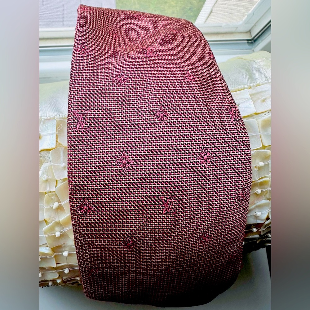 Burgundy and dark brown Louis Vuitton Ties